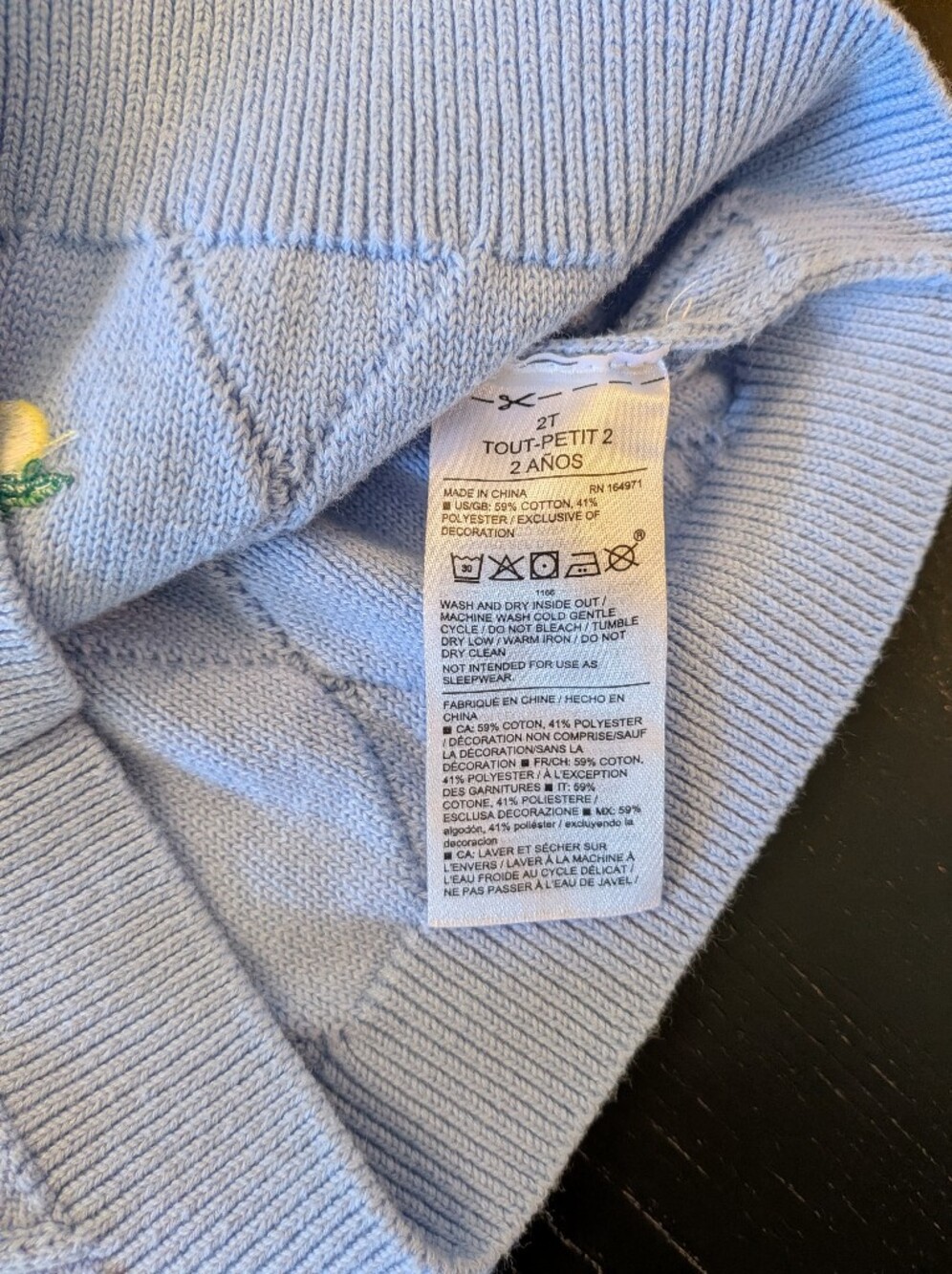 Janie and Jack Light Blue Knit Puff Sleeve Sweater Top - Picture 5 of 7